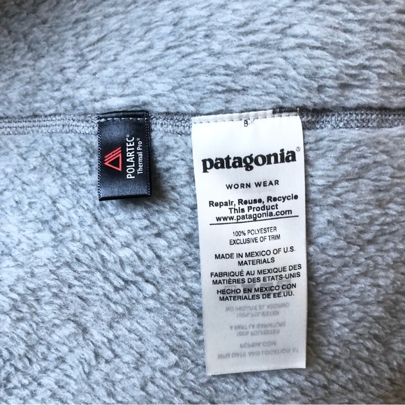Patagonia Re-Tool Polartec Fleece Vest 25547 Grey Gray Teal Elwha Women’s Medium - Picture 9 of 14